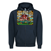 Navy farm animals red barn tumbler 20oz Zipper Hoodie - Jasminsmagicworld