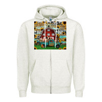 Oatmeal Heather farm animals red barn tumbler 20oz Zipper Hoodie - Jasminsmagicworld