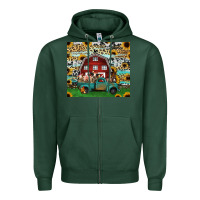 Sports Green farm animals red barn tumbler 20oz Zipper Hoodie - Jasminsmagicworld