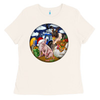 Bone Farm And Pig Ladies Tee - FaDigitalArtStudio