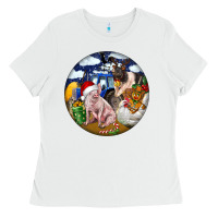 White Farm And Pig Ladies Tee - FaDigitalArtStudio