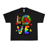 Black autism love Urban Heavy Tee - LillyAllenDesigns