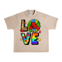 French Oak autism love Urban Heavy Tee - LillyAllenDesigns