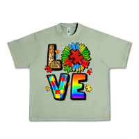 Oil Green autism love Urban Heavy Tee - LillyAllenDesigns