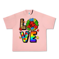 Salmon autism love Urban Heavy Tee - LillyAllenDesigns
