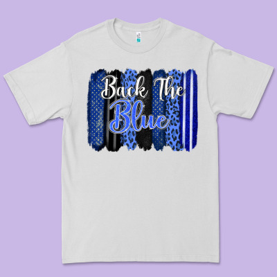 Back The Blue Brushstrokes Premium Tee Designed By Fadigitalartstudio