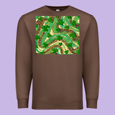 St. Patrick's Day Shamrock Leopard Premium Sweatshirt Designed By Ranaportraitstore