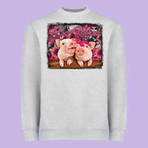 Be Mine Valentine's Day Pigs Heavyweight Sweatshirt Designed By Jasminsmagicworld