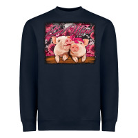 Navy be mine valentine's day pigs Heavyweight Sweatshirt - Jasminsmagicworld