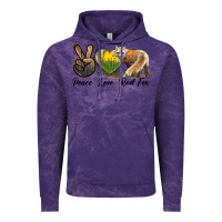 Cloud Purple Peace Love Red Fox Vintage Hoodie - LillyAllenDesigns