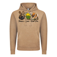 Vintage Coffee Peace Love Red Fox Vintage Hoodie - LillyAllenDesigns