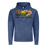 Vintage Denim Peace Love Red Fox Vintage Hoodie - LillyAllenDesigns