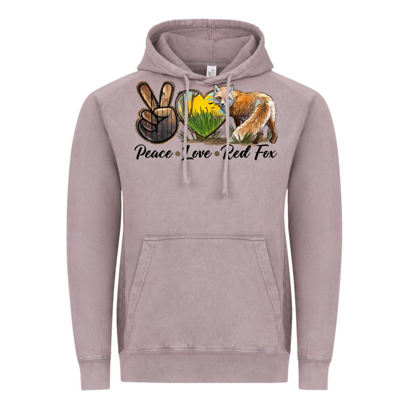 Peace Love Red Fox Vintage Hoodie by LillyAllenDesigns | Teevron