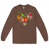 Chestnut merry Christmas heart Long Sleeve Tee - CowhideDigitalArt