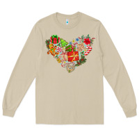 Mushroom merry Christmas heart Long Sleeve Tee - CowhideDigitalArt