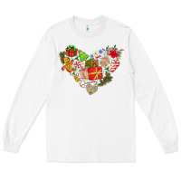 White merry Christmas heart Long Sleeve Tee - CowhideDigitalArt