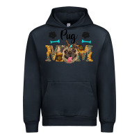 Navy western pug mom Urban Hoodie - RanaPortraitStore