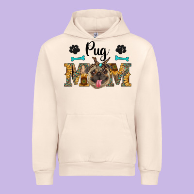 Western Pug Mom Urban Hoodie Designed By Ranaportraitstore