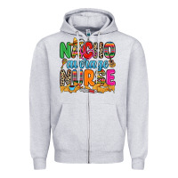 Heather Grey nacho average nurse Zipper Hoodie - RanaPortraitStore