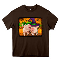 Chocolate Brown halloween pigs Heavy Core Tee - Jasminsmagicworld