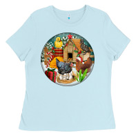 Baby Blue Christmas coop ornament Ladies Tee - FaDigitalArtStudio