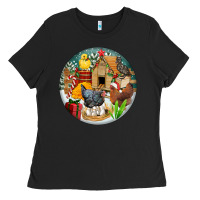 Black Christmas coop ornament Ladies Tee - FaDigitalArtStudio