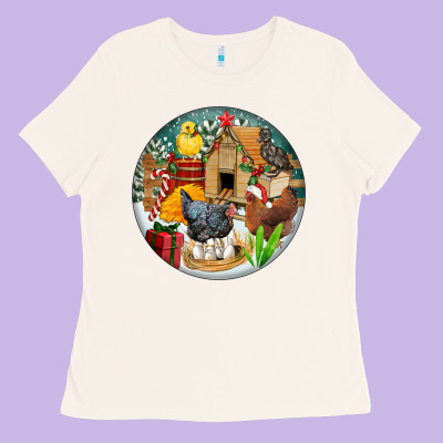 Christmas Coop Ornament Ladies Tee Designed By Fadigitalartstudio