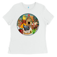 White Christmas coop ornament Ladies Tee - FaDigitalArtStudio