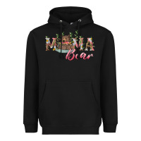 Black Mama bear with daisy Heavyweight Hoodie - RanaPortraitStore