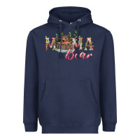 Navy Mama bear with daisy Heavyweight Hoodie - RanaPortraitStore