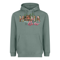 Sage Mama bear with daisy Heavyweight Hoodie - RanaPortraitStore