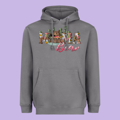 Mama Bear With Daisy Heavyweight Hoodie Designed By Ranaportraitstore