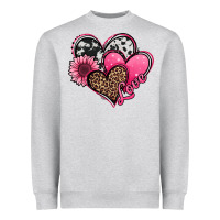 Heather Grey valentines day western hearts and sunflower Heavyweight Sweatshirt - Jasminsmagicworld