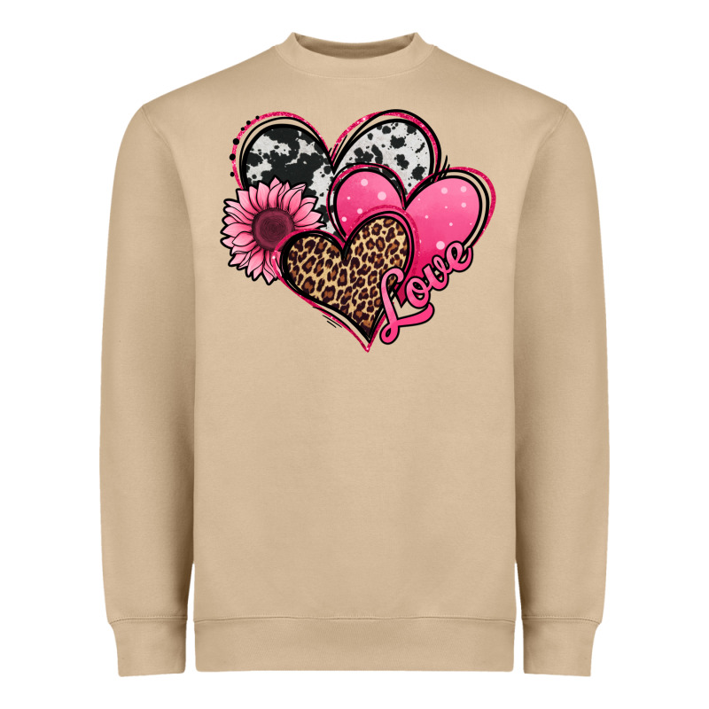 Valentines Day Western Hearts And Sunflower Heavyweight Sweatshirt by Jasminsmagicworld | Teevron