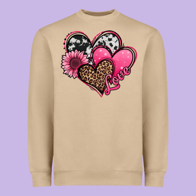 Valentines Day Western Hearts And Sunflower Heavyweight Sweatshirt Designed By Jasminsmagicworld