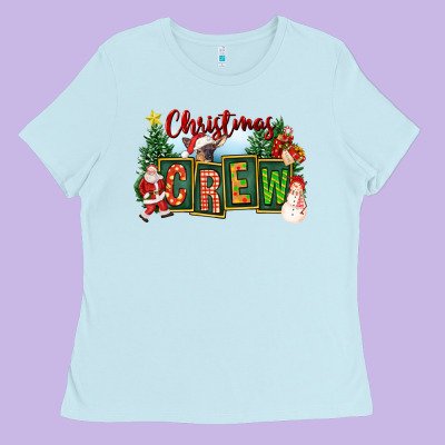 Christmas Crew Ladies Tee Designed By Fadigitalartstudio