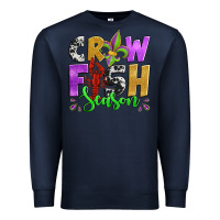 Navy crawfish season mardi gras carnival fleur de lis Premium Sweatshirt - Jasminsmagicworld