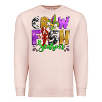 Pale Pink crawfish season mardi gras carnival fleur de lis Premium Sweatshirt - Jasminsmagicworld