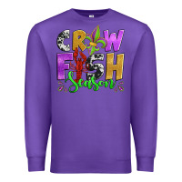 Purple crawfish season mardi gras carnival fleur de lis Premium Sweatshirt - Jasminsmagicworld