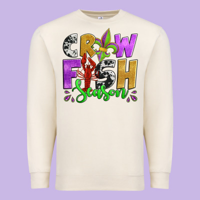 Crawfish Season Mardi Gras Carnival Fleur De Lis Premium Sweatshirt Designed By Jasminsmagicworld