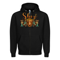 Black show mom long haired cow Zipper Hoodie - Jasminsmagicworld