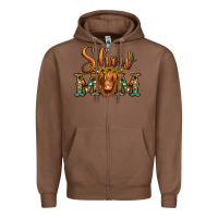 Chestnut show mom long haired cow Zipper Hoodie - Jasminsmagicworld