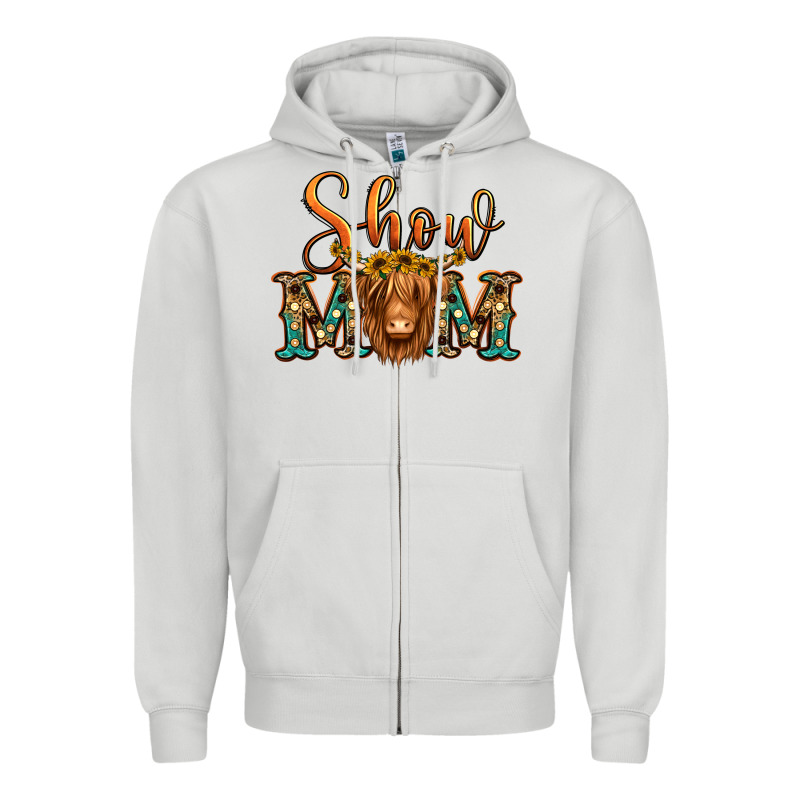 Show Mom Long Haired Cow Zipper Hoodie by Jasminsmagicworld | Teevron
