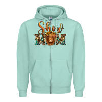 Seafoam show mom long haired cow Zipper Hoodie - Jasminsmagicworld