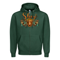 Sports Green show mom long haired cow Zipper Hoodie - Jasminsmagicworld