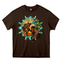 Chocolate Brown gemstone cowboy Heavy Core Tee - OliviaCreatesArt