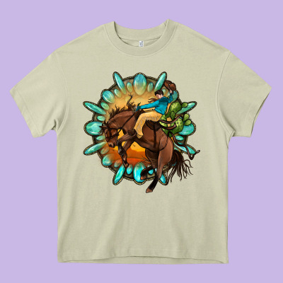 Gemstone Cowboy Heavy Core Tee Designed By Oliviacreatesart