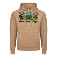 Vintage Coffee Peace Love Hippo Vintage Hoodie - LillyAllenDesigns