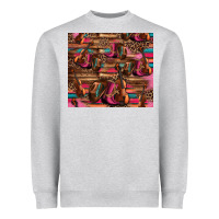 Heather Grey valentines day violin and cowboy boots country music Heavyweight Sweatshirt - Jasminsmagicworld