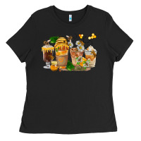 Black Honey Bee Coffee Cups Ladies Tee - FaDigitalArtStudio